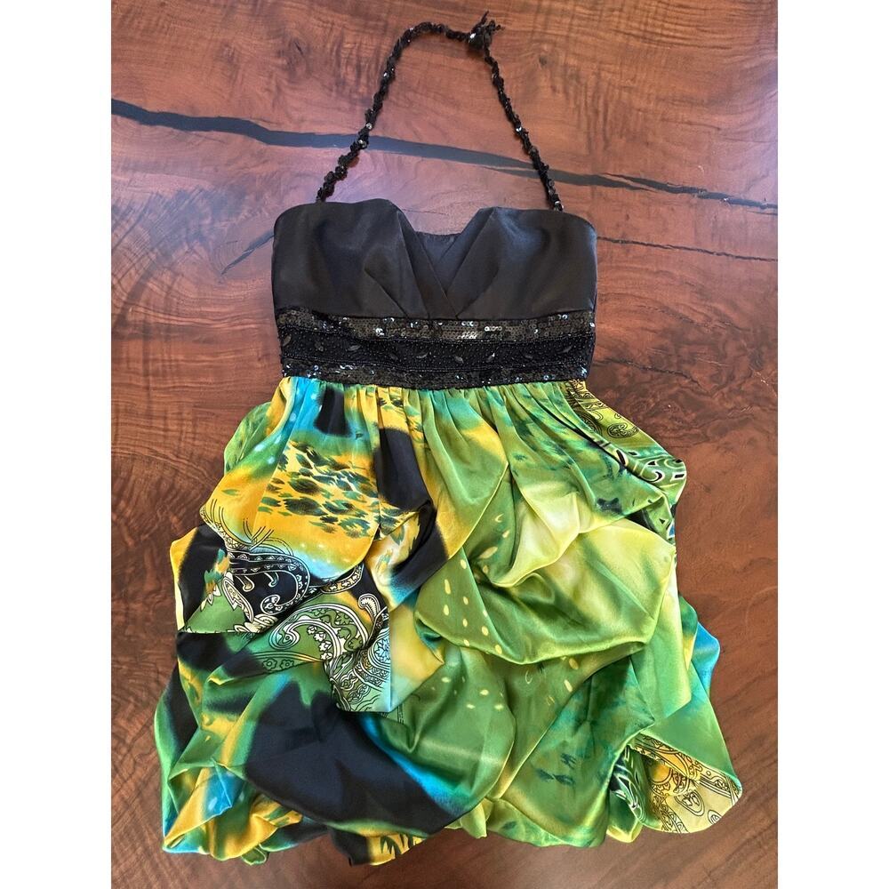 Speechless Late Y2K Embellished Colorful Party Bubble Dress